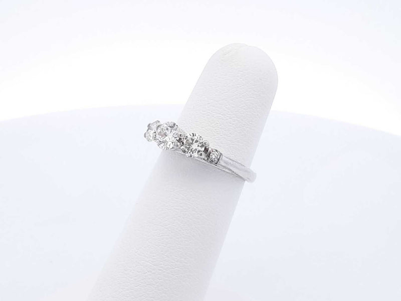 0.94 Cttw Diamond & 14k White Gold Ring With Cert 3.3 Grams Size 5 Fw0625rxzdu