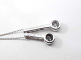1.24 Cttw Double Vertical Drop Pendant Necklace In 14k White Gold 4.7 Grams 20 Inch Fw0626sirdu