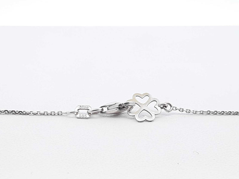 0.50 Cttw Blue Diamond & 14k White Gold Necklace 3.4 Grams 16 Inches Fw0325lxidu