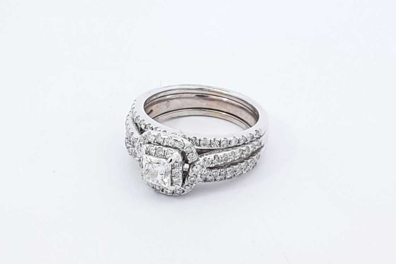 1.38ctw Diamond Ring In 14k White Gold 7.9 Grams Size 6.5 Eb1225lxxzdu