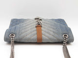 Ysl Saint Laurent Washed Denim Matelasse Chevron College Bag Sd0925ezxde
