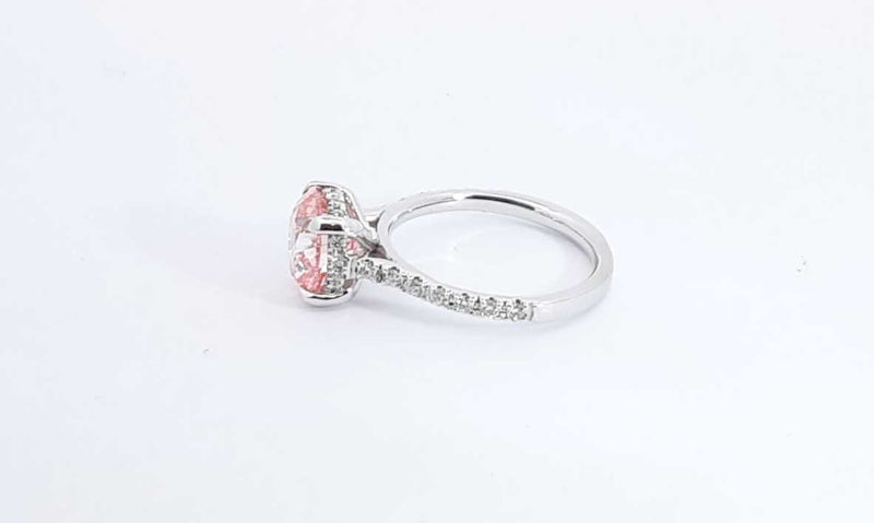 14k White Gold 2.79ctw Lab Grown Pink Diamond Ring Size 6.5 Eboerxdu144010026792