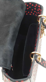 Christian Dior "I Love Paris" Medium Lady Dior Bag In Navy Leather Fw0926lwxzdu