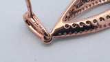 Effy Espresso & White Diamond Pendant & Earrings 14k Rose Gold 7.1g Eb0326cxzdu