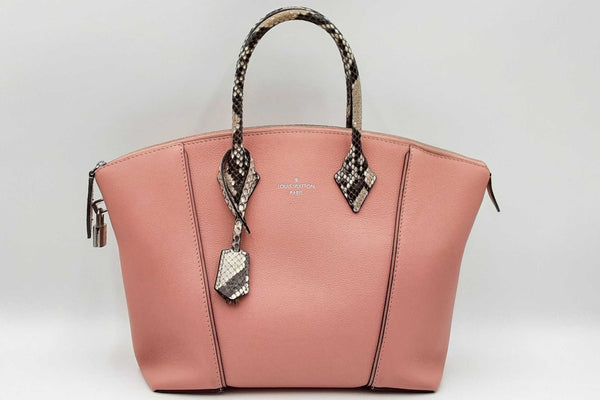 Louis Vuitton Pink Leather Python Trimmed Lockit Top Handle Bag Eb0724lerxde