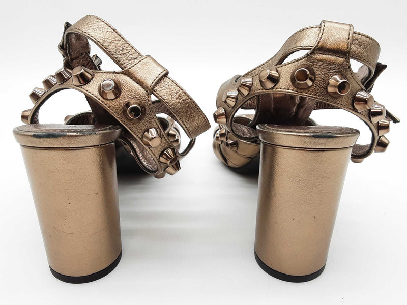 Balenciaga Arena Stud Silver Gray Gladiator Heels Size Eu 36 Do0925crde