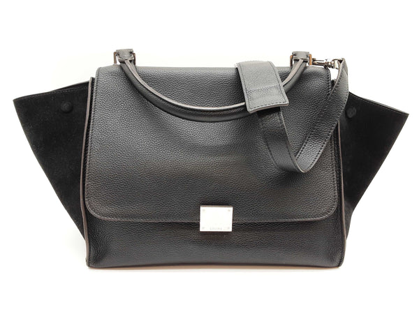 Celine Trapeze Black Leather Shoulder Bag Do0525wxzde
