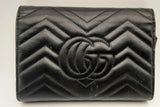 Gucci Gg Marmont Matelasse Black Leather Wallet On Chain Eb0125orxsa