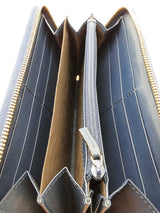 Gucci Sylvie Zip Around Blue Leather Wallet Eb0726oxzde