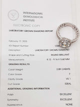 3.80 Cttw Lab Grown & Natural Diamonds 14k Wg 5.6g Ring Size 7.25 Do0625lowode