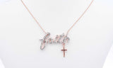 10k Rose Gold Diamond Faith Necklace 14.75 Inch, 1.8 Grams Eb0524lxrdu