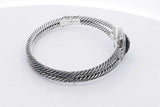 David Yurman Albion 925 Onyx & Diamonds Hinged Bangle Bracelet 25.6g Eb0826wxzsa