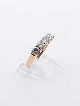 0.75 Cttw Five Stone Diamond & 14k Yellow Gold Ring 3.4 Grams Size 6 Fw0625ozxdu