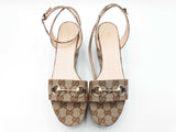 Gucci Gg Supreme Canvas Platform Sandals Size 40 Sd0926ozxdu