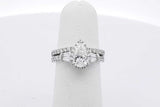 1.52cttw Lab Grown Diamond Wedding Set 14k White Gold 4.3g Size 4.5 Eb0226rrxsa