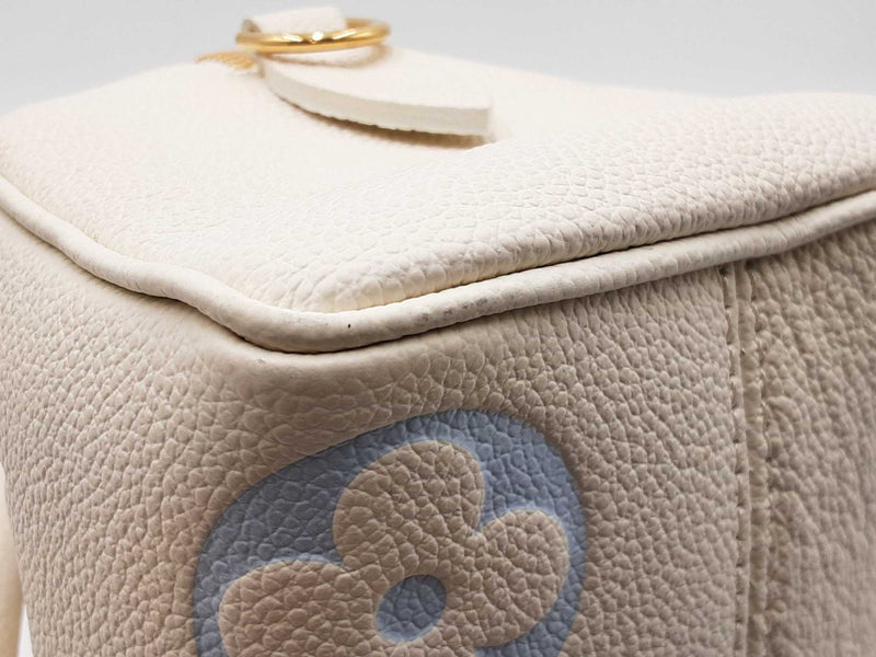 Louis Vuitton Speedy 20 In Latte & Candy Blue Giant Monogram Empreinte Leather