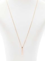 14 Karat Rose Gold Vertical Bar Drop Pendant Necklace 2.4g 18.5 Inch Fw0926lpxdu