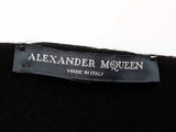 Alexander Mcqueen Brown Black Fur Printed Silk Black Wool Scarf Do1025lxzde