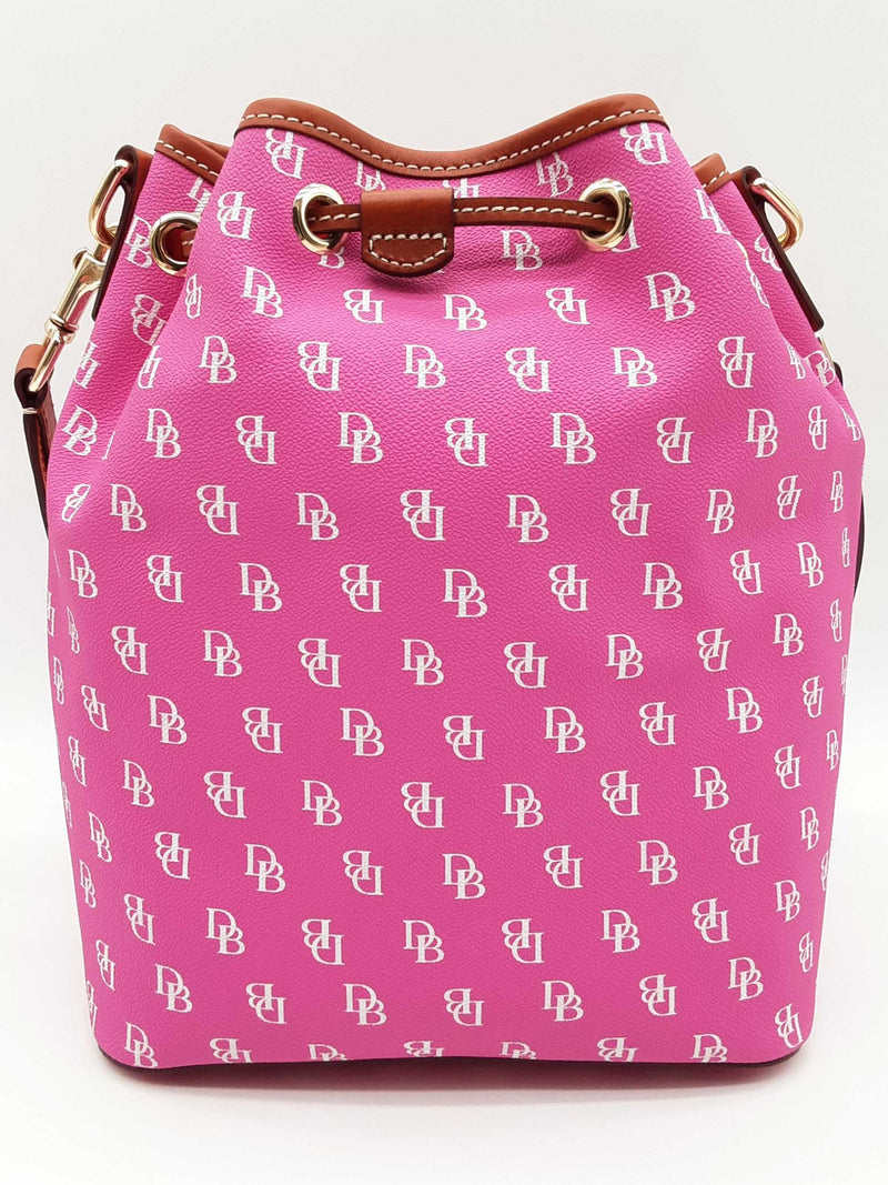 Dooney & Bourke Gretta Drawstring Pink Logo Bucket Bag Do0824rxde