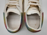 Alexander Mcqueen Oversized White Leather Rainbow Glitter Shoes Eu 41 Do0125crde