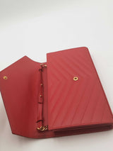 Yves Saint Laurent Cassandre Quilted Leather Envelope Chain Wallet Eb0526clrsa