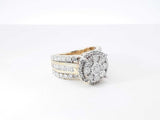 2.0 Cttw Diamond & 10k Yellow Gold Double Halo Ring 7.1 Grams Size 6.5 Fw0826irxdu