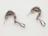 Natural Diamonds 0.925 Sterling Silver 7.4g Lever Back Cuff Earrings Do0426crde