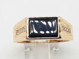 Black Onyx 14k Yellow Gold 7.2g Ring Size 11.75 Do0826wexde