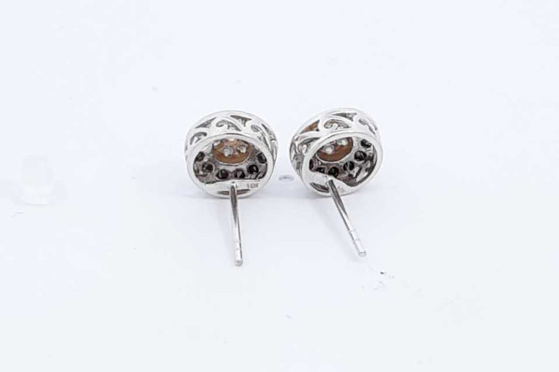 Diamond Stud Earrings In 10k White Gold 2 Grams Eb1224cpdu