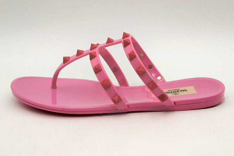 Valentino Garavani Pink Jelly Rockstud Sandals Size 35 Eb0125lxzsa