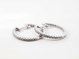 Diamond & 10k White Gold Inside Out Hoop Earrings 2.9 Grams Fw0526lwrdu