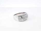 1.83 Cttw Diamond & 14k White Gold Multi-row Ring 9.2 Grams Size 11 Fw0926irxdu