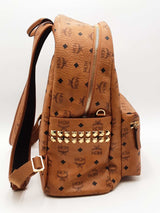Mcm Stark Side Studs Visetos Cognac Backpack Eb0426oorsa