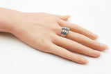1.13 Cttw Diamond & 14k White Gold Multi-row Cocktail Ring 7.9 Grams Size 7 Fw0726rrxdu