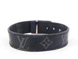 Louis Vuitton Slim Bracelet In Monogram Eclipse Coated Canvas 8 Inch Fw0326loxdu
