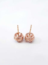 Morganite & Diamond Halo Stud Earrings In 14k Rose Gold 1.7 Grams Fw0326lordu