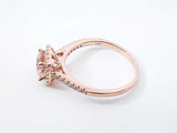Morganite & Diamond Halo Engagement Ring In 10k Rose Gold 2.6 Grams Size 8.25 Fw0426lcrdu