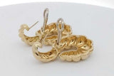 18k Yellow Gold Chunky Twisted Stud Omega Back Earrings 22 Grams Eb0926lorxsa