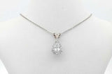 0.74cttw Diamond Pendant Necklace 14k White Gold 2.4 Grams 15.5 Inch Eb0926ocrsa