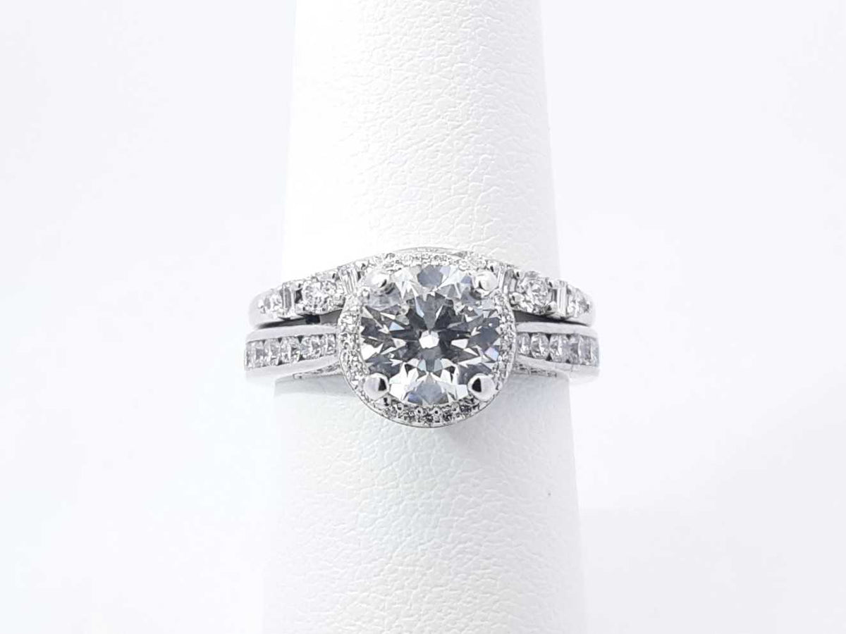 1.96 Ctw Diamond & Gold Soldered Bridal Set 18k Engagement 14k