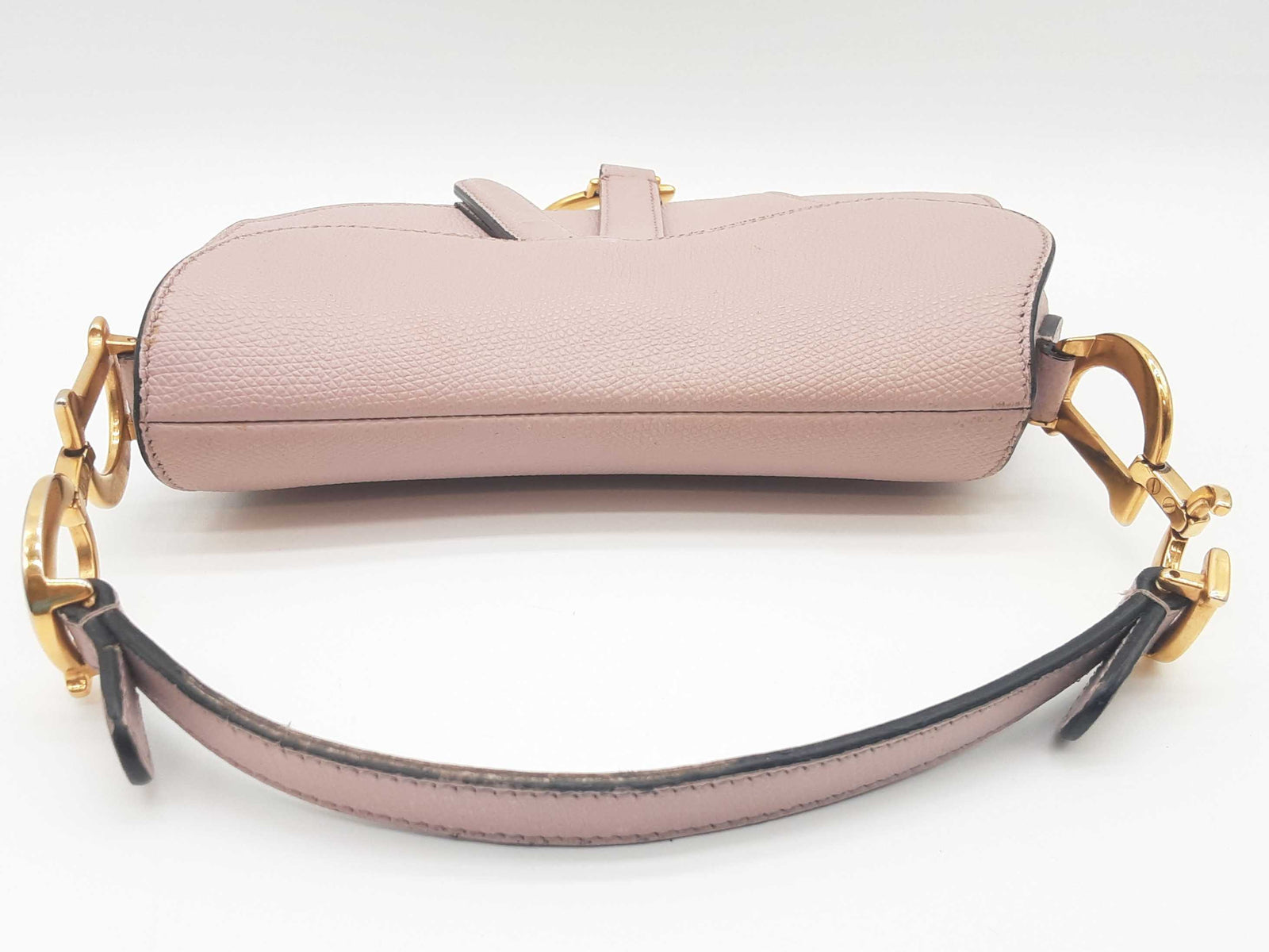Christian Dior Saddle Blush Pink Grained Leather Handbag