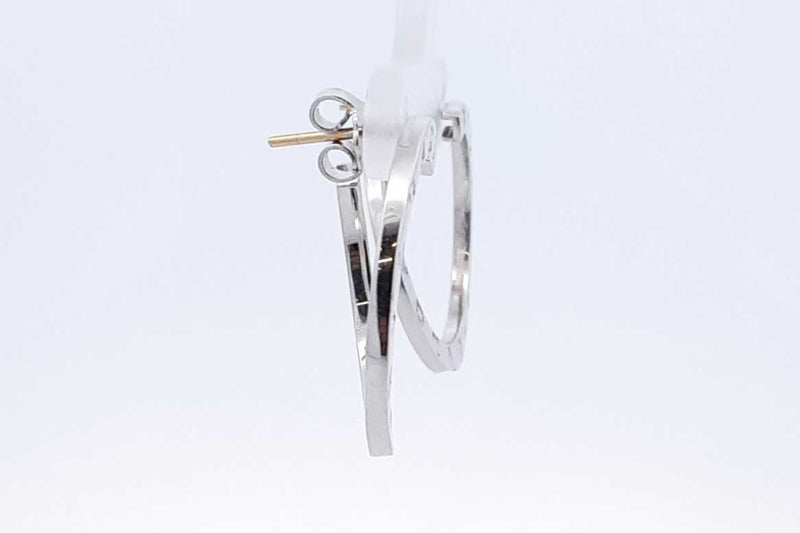 18k White Gold Hoop Earrings 5.8 Grams Eb0924owxsa