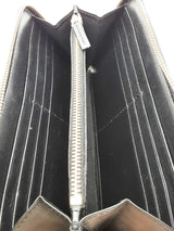 Versace Quilted Black Leather Zip Around Wallet Eb0826lorde