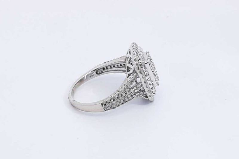 1.25ctw Diamond Ring In 10k White Gold 4.7 Grams Size 7 Eb0225oirsa