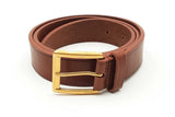 Saint Laurent Brown Leather Belt With Gold Tone Buckle Size 80 Eb0126oxzsa