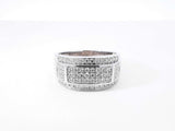 1.83 Cttw Diamond & 14k White Gold Multi-row Ring 9.2 Grams Size 11 Fw0926irxdu
