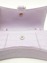 Balenciaga Shiny Calfskin Embossed Hourglass Chain Bag Lilac Sd0525pzxsa