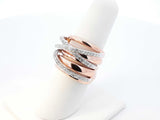 1.34 Cttw Diamond & 14k Rose Gold Overlap Ring 14 Grams Size 6.5 Fw0826rrzdu