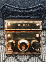 Gucci Padlock Bag In Gg Supreme Coated Canvas & Black Leather Fw0626orzdu