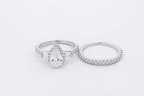 1.52cttw Lab Grown Diamond Wedding Set 14k White Gold 4.3g Size 4.5 Eb0226rrxsa